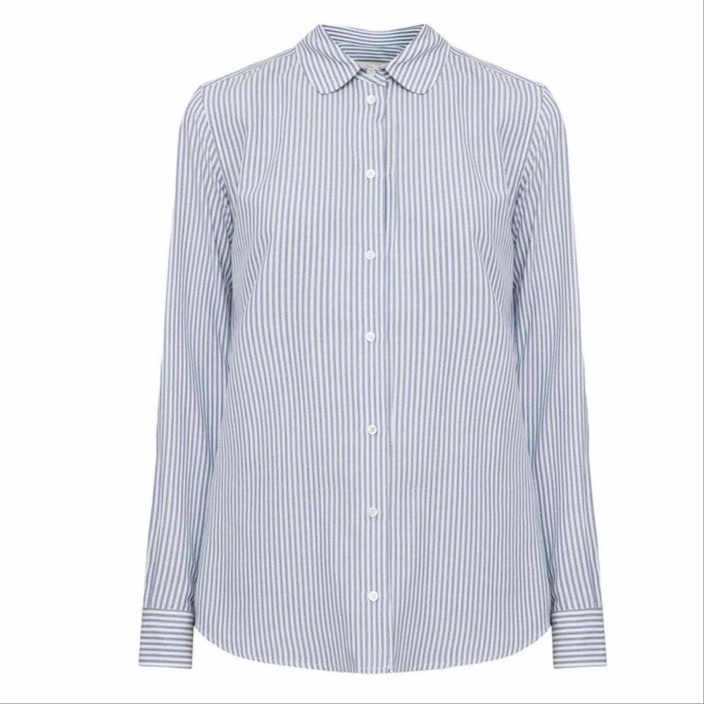 Weekend Max Mara Dinda Stripe Cotton Long Sleeve Top Size 0